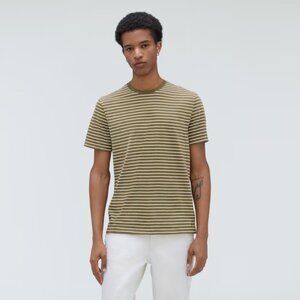 Everlane The Organic Cotton Crew - Olive / Canvas, M